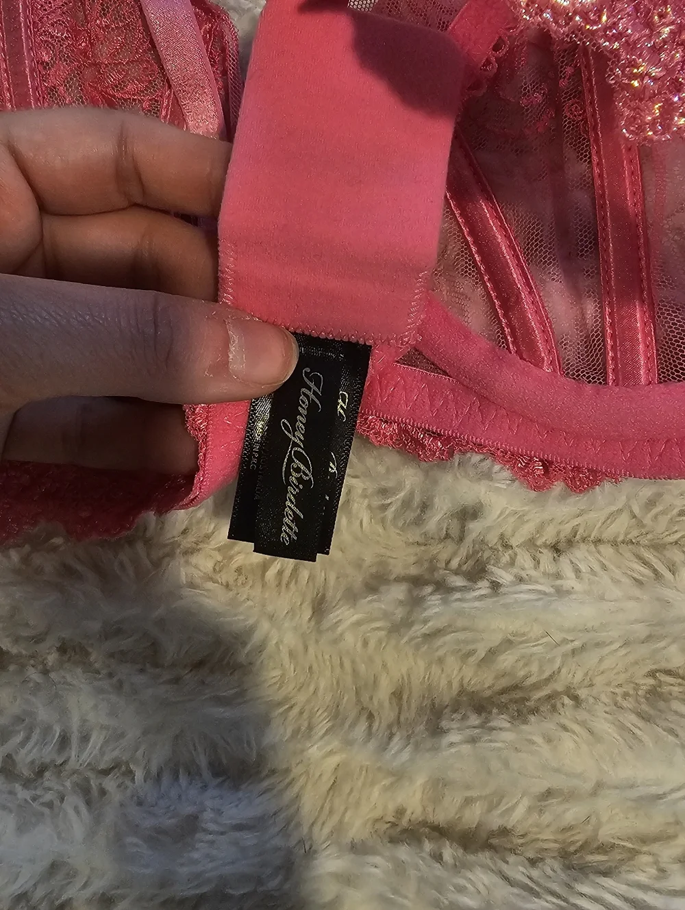 Honey Birdette Natalie Wild Pink 34C/S - Picture 5 of 10